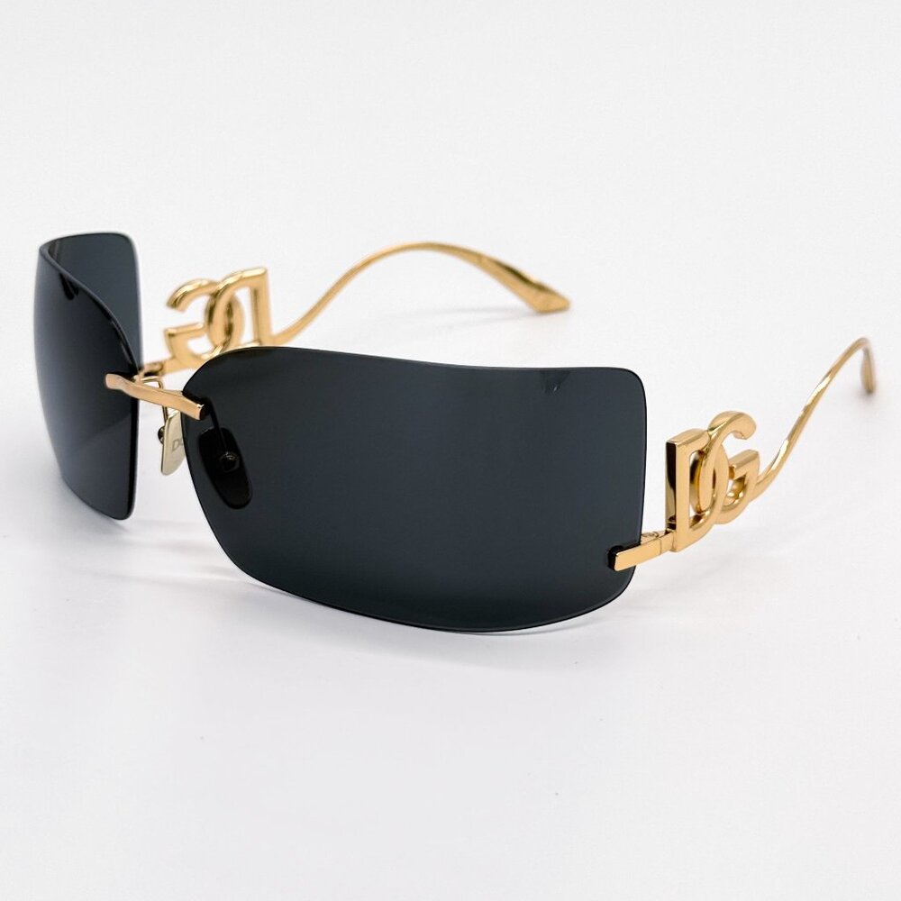 NEW DG2319 02/87 DOLCE&GABBANA GOLD SHIELD SUNGLASSES DG2319